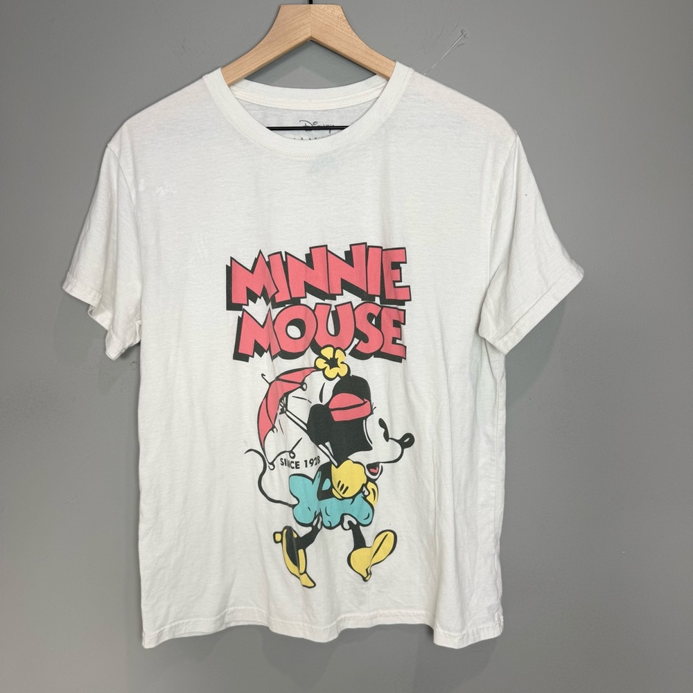 Minnie Mouse T-Shirt Disney Size XXL Retro Umbrella‎ Minnie White